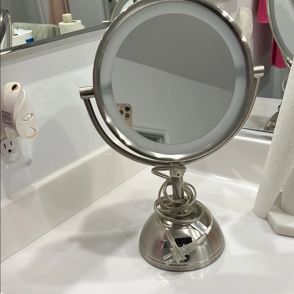 Illuminated Vanity Mirror with Silver Finish